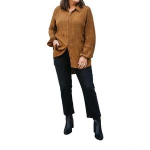 NEW B.YOUNG crinkle satin shirt in rust